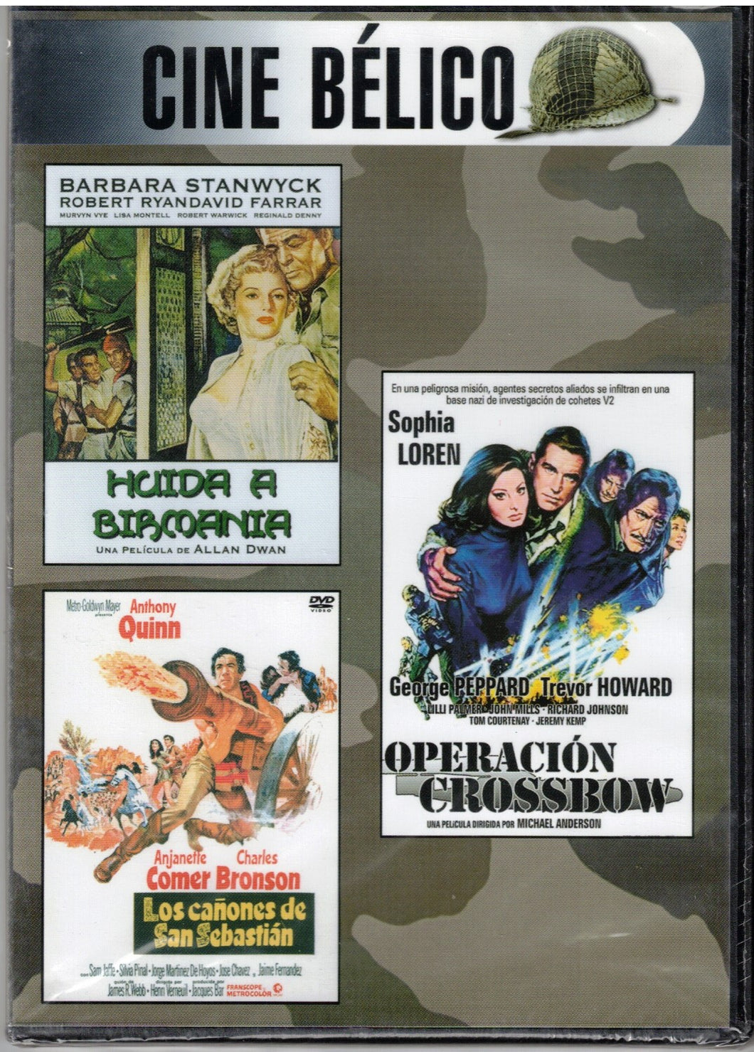 Huida a Birmania + Los cañones de San Sebastian + Operacion Crossbow (DVD Caja Slim Nuevo)