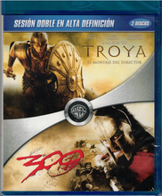 Cargar imagen en el visor de la galería, Sesión Doble en Alta Definición Troya + 300 (2 Bluray Nuevo)