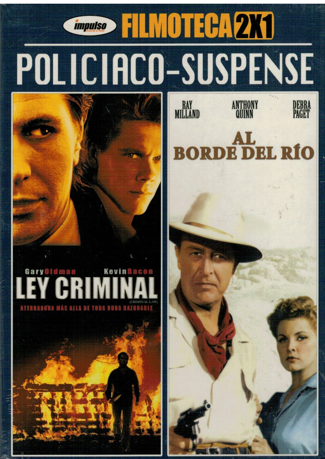 Filmoteca 2x1  Ley criminal + Al borde del río (DVD Nuevo)